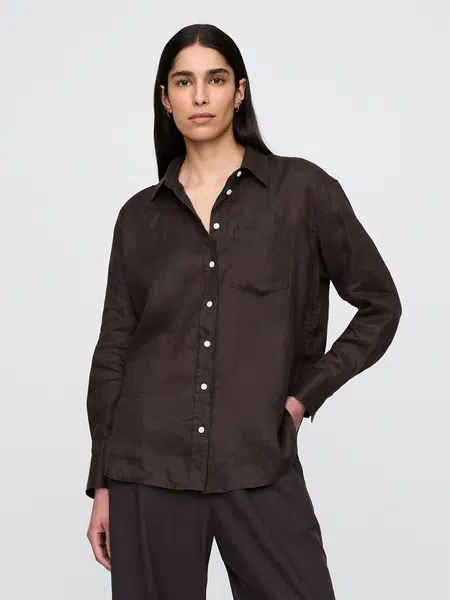 GAP Lněná oversize košile Big Shirt - Dámské