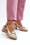 Kožené sandály na podpatku Maciejka