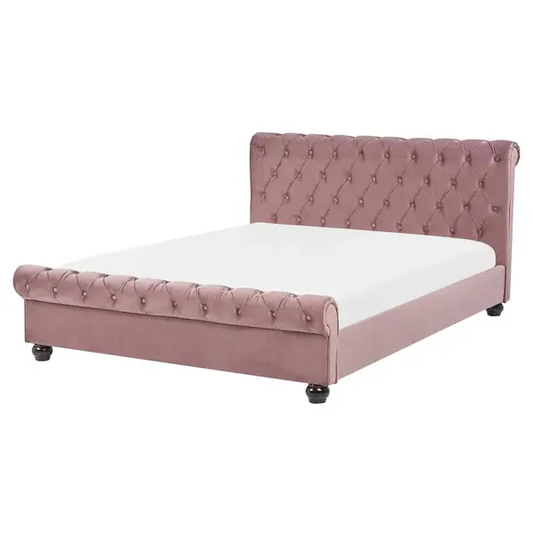 Beliani VODNÍ POSTEL 180/200 cm Růžová Avallon