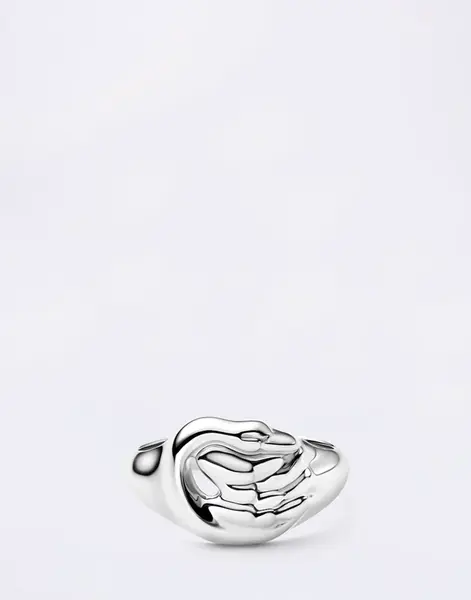 Maria Black Swan Mini Signet Ring Silver Silver 58