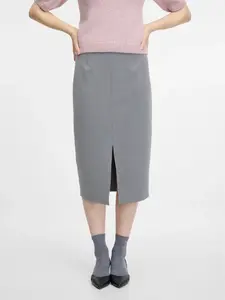 Šedá pouzdrová midi sukně ORSAY