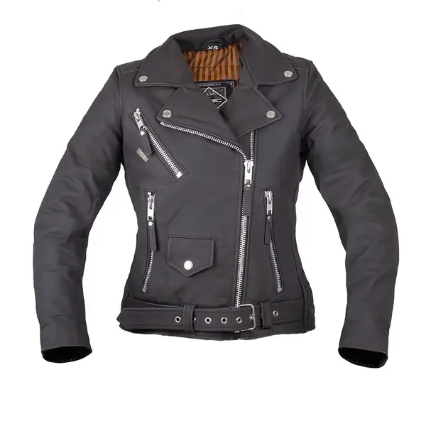 Dámská kožená moto bunda W-TEC Brinea matně černá XXL