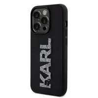 Zadní kryt Karl Lagerfeld 3D Rubber Glitter Logo Karl pro Apple iPhone 15 Pro, černá