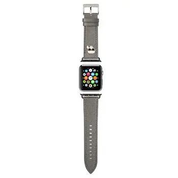 PU řemínek Karl Lagerfeld Karl Head pro Apple Watch 42/44mm, silver