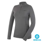 Husky Aron Zip L S, dk. grey green Dámská merino mikina