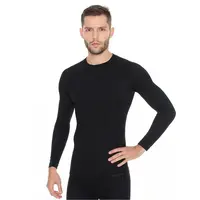 Pánské tričko Brubeck Active Wool s dlouhým rukávem Black M