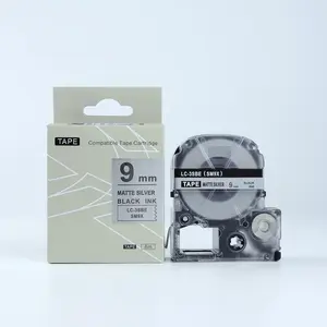Epson LK-3SBM, SM9X, 9mm x 9m, černý tisk / matný stříbrný podklad, kompatibilní páska