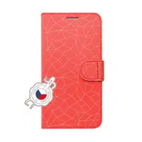 FIXED FIT flipové pouzdro pro Apple iPhone XS, motiv Red Mesh