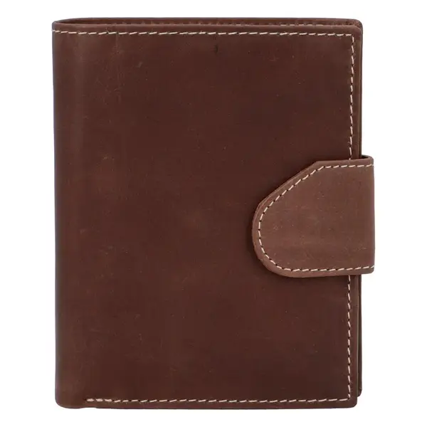 Pánská matná kožená peněženka hnědá - Tomas 75VO