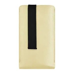 Univerzální pouzdro FIXED Lucca se zavíracím popruhem pro telefony do 6,3", světle žlutá