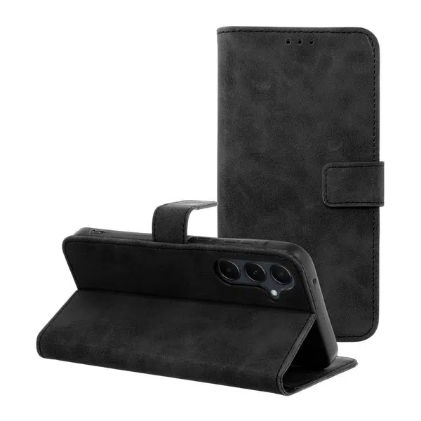 Flipové pouzdro TENDER Book pro Samsung Galaxy A55, černá