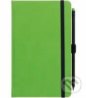 Notes s gumičkou a ceruzkou - zelený (linajkovaný)