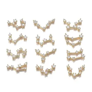 Brass Micro Clear Cubic Zirconia Pendants