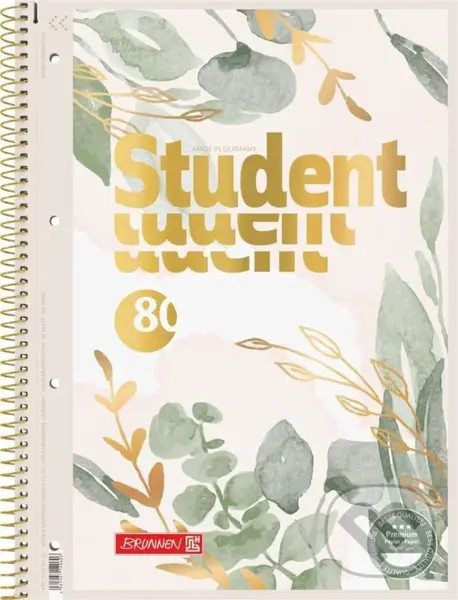 Brunnen student blok eukalyptus A4 - linka, 80 listů,Brunnen student blok eukalyptus A4 - linka, 80 listů