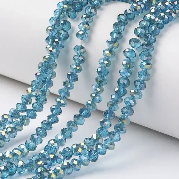 Electroplate Transparent Glass Beads Strands