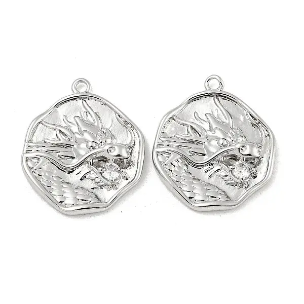 Brass Micro Pave Cubic Zirconia Pendants