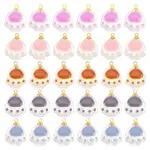 30pcs 5 colors Transparent Glass Pendants