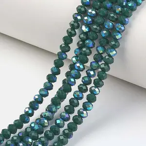 Electroplate Opaque Solid Color Glass Beads Strands