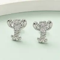 Brass Micro Pave Clear Cubic Zirconia Stud Earrings