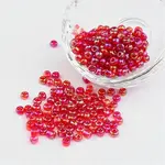 Transparent Rainbow Colours Round Glass Seed Beads
