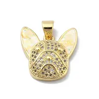 Brass Micro Pave Clear Cubic Zirconia Pendants