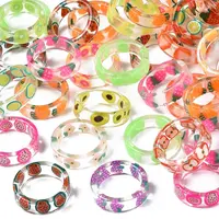 Transparent Resin Fruit Finger Ring for Women