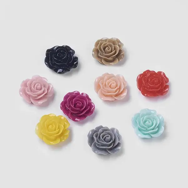 Mixed Color Flat Back Flower Resin Cabochons