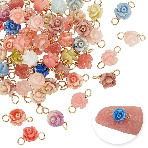 5Pcs Synthetic Coral Connector Charms