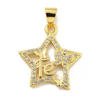 Rack Plating Brass Micro Pave Clear Cubic Zirconia Pendants