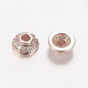 Brass Micro Pave Cubic Zirconia Bead Cap