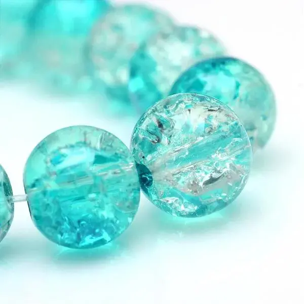 Baking Painted Crackle Glass Bead Strands