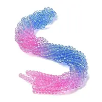 Transparent Painted Glass Beads Strands