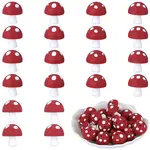 20Pcs Mushroom Silicone Focal Beads
