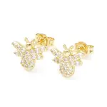 Clear Cubic Zirconia Bees Stud Earrings