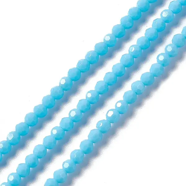 Faceted(32 Facets) Glass Beads Strands