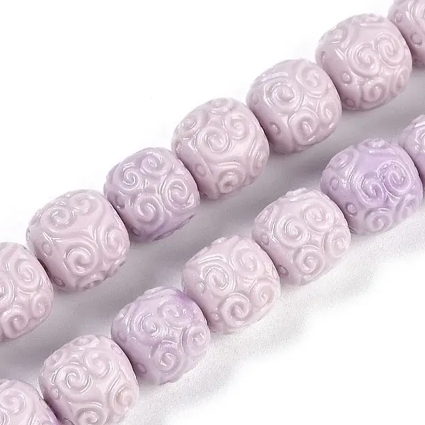 Synthetic Shell Dyed Carved Beads Strands
