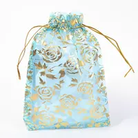 Rose Printed Organza Bags
