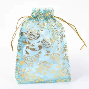 Rose Printed Organza Bags