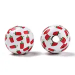 Printed Natural Wooden Fruit Beads