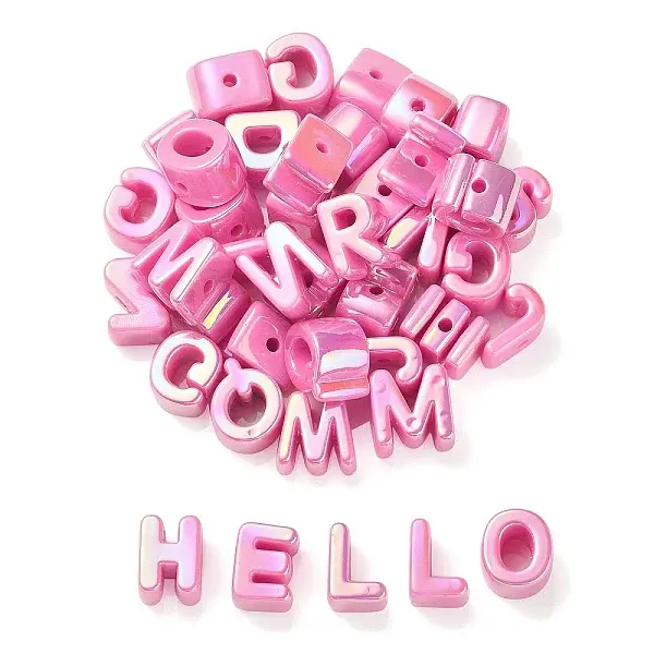 UV Plating Rainbow Iridescent Acrylic Beads