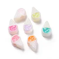 UV Plating Rainbow Iridescent Acrylic European Beads