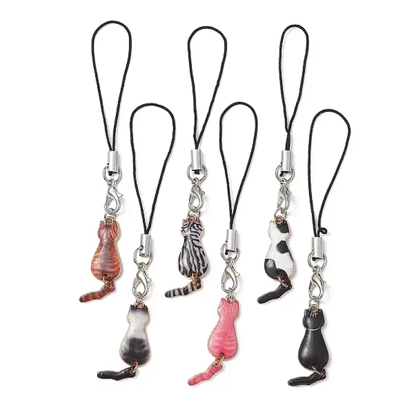 Cat Alloy Enamel Mobile Straps