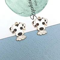 Alloy Enamel Puppy Pendants