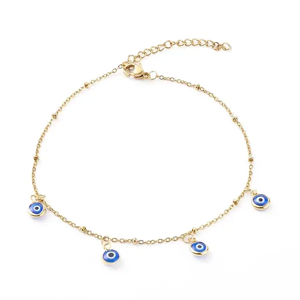 Evil Eye Lampwork Charm Anklets