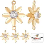 Brass Clear Cubic Zirconia Connector Charms