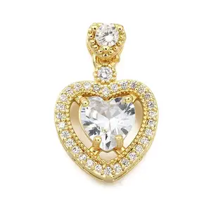 Brass Micro Pave Cubic Zirconia Pendants