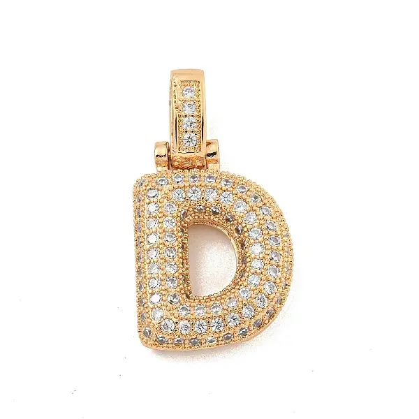 Brass Micro Pave Clear Cubic Zirconia Pendants