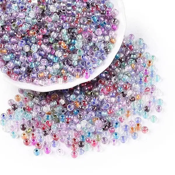 6/0 Transparent Inside Colours Glass Seed Round Beads