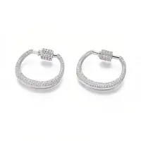 Brass Micro Pave Cubic Zirconia Screw Carabiner Lock Charms