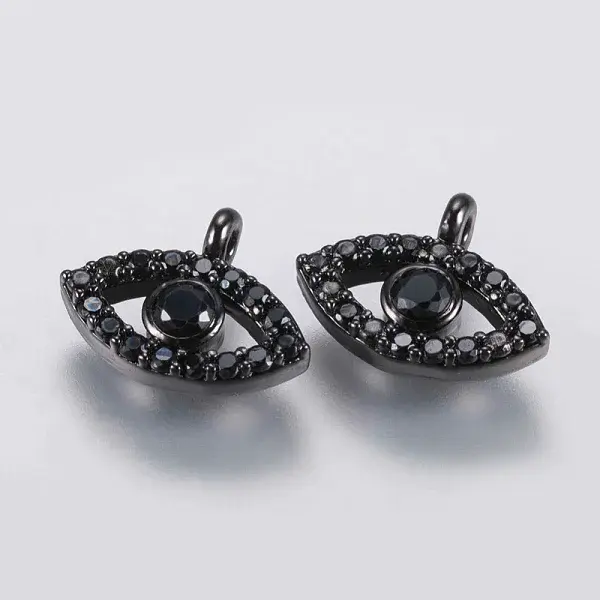 Brass Micro Pave Cubic Zirconia Charms